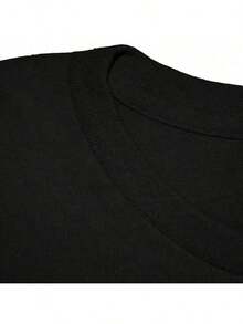 Women's Short-Sleeved T-Shirt With Round Neck, Versatile Casual Style, Printed With Fashionable Glasses And Headscarf, From The Y2K Cool Brand Independent Brand, Made Of Pure Cotton. - 黑色2 - 查看 5