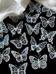 20pcs Vintage Butterfly & Shell Decorative Stickers, Creative Aesthetic Scrapbooking Stickers For Journals, Gifts, DIY Decoration, School Supplies - 2. Ballet Music - View 2