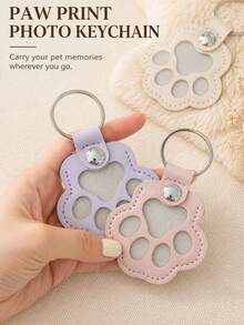 1pc Commemorative Leather Pet Hair Keepsake Bag - Multipurpose Portable Keychain, Suitable For Cats And Dogs, Pet Memorial Hair Storage Box - Multicolor - View 5