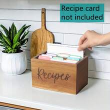 Hộp đựng công thức nấu ăn bằng gỗ keo, 2 ngăn, kèm thẻ công thức, kiểu dáng nhà nông thôn, đồ dùng nhà bếp và gia đình. - Nhiều màu - Xem 2