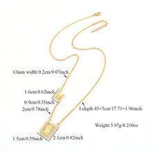 1pc New Classic Initial Mary Mama Pendant Golden Stainless Steel Chain Necklaces For Women - Yellow Gold - View 2