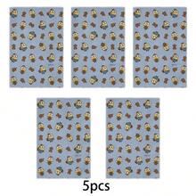 Miniso Minions Bob & Tim Bear Towel Set, Light Blue Cartoon Allover Print Soft Pure Cotton Towels, Available In 1-Pack, 2-Pack, 3 Packs, 4-Pack, 5-Pack, 6-Pack, Perfect For Bathroom & Home Use - Colocr - View 5