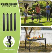 Upgraded Folding Grill Table - Sturdy Metal Portable Camping Table, 2 Adjustable Heights Up To 22 Inches, Lightweight Foldable Design Perfect For Outdoor BBQ, Camping, 24"X15.8" - 24"x15.8"x22" - View 6