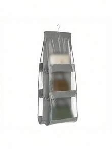 8/6-Slot Space-Saving Hanging Storage Bag, Multi-Pocket Wall-Mounted Handbag & Wallet Organizer, Closet & Wardrobe Hook Storage, Suitable For Handbags, Wallets & Accessories, Ideal For Closet, Storage Rack & Bedroom Organization - Multicolor - View 11