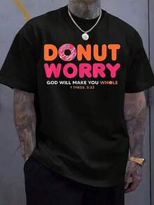 Camia "Don't Worry, God Will Heal You" 1 Thessalonians 5:23 Christian Faith-Inspired Design For Everyday Wear And Religious Events 220g Breathable And Comfortable - 黑色 - 查看 7