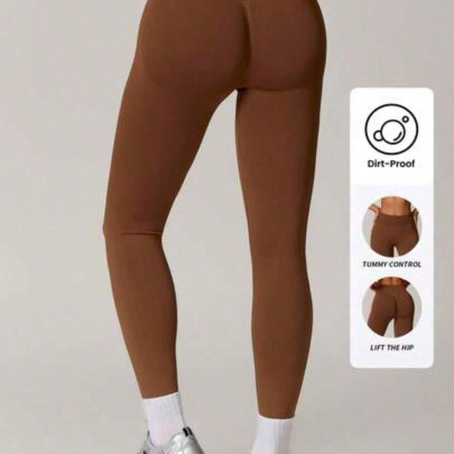 Nana's Women's Clothing Store Yefecy Mallas moldeadoras de cintura alta para mujer - Adecuadas para deportes, correr, ciclismo, yoga, pickleball y otras ocasiones casuales, pantalones ajustados negros - Marrón Chocolate - Ver 1
