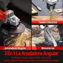 2200W 3-In-1 Angle Grinder With Drill And Chainsaw Attachment, Orange - 查看 2