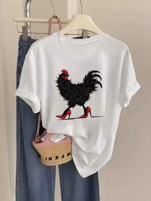 Women T-Shirts - [White] - View 6