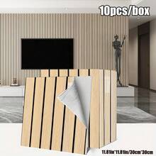 Brodark 10/20片装 30x30厘米 自粘仿木纹条纹墙贴，3D立体墙板，优雅现代设计，防水防潮，可移除不留残胶，是浴室和厨房翻新的理想之选。安装简便，适用于家居装饰墙、公寓装修和商业店铺装饰，经久耐用，持久如新。 - 10/20片裝 - 查看 13