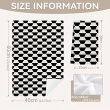 MEMNUN 2pcs Black Geometric Pattern Kitchen Towels, 15.75*23.62in(40*60cm), Made Of Super Soft Microfiber With Strong Absorbency, Perfect For Dish Drying, Tea Cups, Bathroom & Dining Decor, Cooking & Baking - Multicolor - View 3