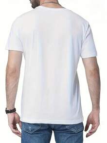 Men's Short Sleeve T-Shirt With Mountain Sunrise Print, 100% Pure Cotton, Relaxed, Comfortable And Breathable, High Quality Durable Craftsmanship With 4X1I Triple Needle - 白色 - 查看 2