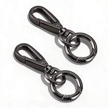 2pcs Rotating Clasp, Double-Ended Rotating Spring Clasp Hook Metal Rotating Clasp Carabiner With Spring O-Ring, Suitable For Key Chain, Bag, Wallet, Lanyard DIY Crafts - Gun color - View 10