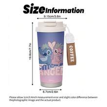Cốc cà phê cách nhiệt Disney Stitch & Angel với họa tiết nền gradient nhiệt đới, chất liệu thép không gỉ, có nắp đậy, thiết kế hai ngăn uống, bền chắc. - Nhiều màu - Xem 7