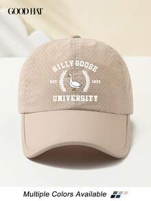 1pc Women's Wheat Ear & Goose Print Breathable Mesh Baseball Cap, Versatile Lightweight Foldable Adjustable Hat For Summer Commuting, Outdoor Sports, Hiking, Beach, Casual Streetwear - B - View 4