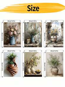 Bộ 1/3/6 tấm tranh vẽ số hóa dầu DIY tĩnh vật bình hoa nhiều mẫu, tranh vẽ theo số phù hợp cho người lớn và người mới bắt đầu, không khung, đồ thủ công trang trí nhà cho người lớn, quà tặng lễ hội - Bộ - Xem 9