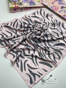 Women's Large Square Satin Scarf 90x90 Elegant Fashion Bandana For Hair And Neck - L7-rosa - 查看 5