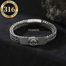 SENLANSP 1pc Elegant 316L Stainless Steel Tree Element Bracelet, Suitable For Couples Date And Valentine's Day Gift - Bracelet - View 2