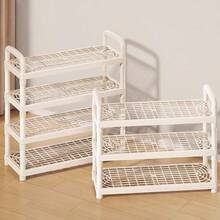 1pc Multi-Tier Large Capacity Waterproof Plastic Shoe Rack, Minimalist White Grid Storage Shoe Organizer, Portable Multi-Layer Entryway Shoe Rack, Multifunctional Shelving Unit With Casters For Bedroom, Bathroom, Closet, Hallway - Multicolor - View 2