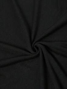 Camiseta con diseño de gato y mano de esqueleto, top casual de manga corta con cuello redondo, ropa de mujer para primavera y verano. - Negro - Ver 3