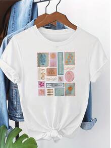 New T-Shirt, 100% Cotton, Machine Washable, Suitable For Spring, Summer And Autumn, Casual Style, Comfortable Fit, Modern Design, Versatile For Daily Use, Soft Fabric, Style A. - White - View 1