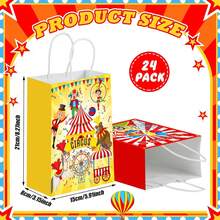 Bolsas de regalo con tema de circo, bolsas de papel con asas con dibujos animados de payasos, bolsas de golosinas de carnaval para fiestas de cumpleaños de niños, baby shower, suministros para fiestas - Multicolor - Ver 5