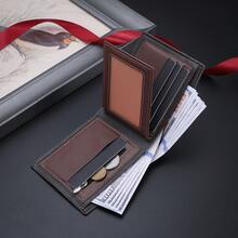 1pc New Men's Wallet, Fashionable Vintage Multi-Functional Open Wallet, Versatile Card Holder With Multiple Slots, Gift For Young Students And Boys - Various - View 4