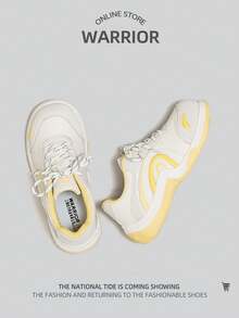 WARRIOR 1双女士低帮运动休闲鞋 - 白黃 - 查看 4