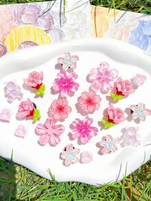 20件粉色花朵鞋飾，適用於女鞋、涼鞋、拖鞋、沙灘鞋、園藝鞋DIY裝飾，優質生日派對節日禮物 - 粉紅色20pcs - 查看 2