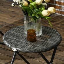 Folding Garden Furniture Set For Balcony With Coffee Table And 2 Chairs, Steel Grey, For Terrace And Garden. - 灰色 - 查看 2
