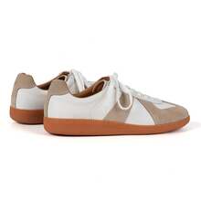 Zapatos casuales unisex, talla 36-45, zapatos casuales de mujer y zapatos deportivos de hombre, zapatos planos de suela blanda con cordones, zapatos cómodos y livianos de hombre para uso diario, de corte bajo,,,,,Zapatillas de entrenamiento alemanas, de cuero genuino, unisex, de caña baja, estilo casual, modelo nuevo de verano 2023, con punta redonda, disponibles para dropshipping. - Negro - Ver 5