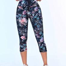 guang zhou mi qian shang mao Slayform Leggings de moda para mujer con estampado, de 3/4 de largo, para deportes, fitness y yoga - Multicolor - Ver 3