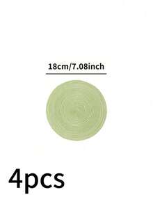 12/8/6/4/2/1 Stück Boho-Stil gewebte Tischsets, Küchendekoration, runde einfarbige Tischmatten, Schüssel-/Teller-/Tassen-Untersetzer, geeignet für Feiertagspartys, Geburtstagspartys, Vintage-Landhausstil, Outdoor-Esstisch-Dekoration, Heimdekoration, ganzjährig verwendbar - Grün - Übersicht 16