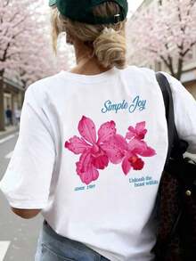 1 Piece Women's Basic Tops, Regular Fit Short Sleeve Cotton Streetwear, Soft Summer Beach Top - Putih 4 - View 5