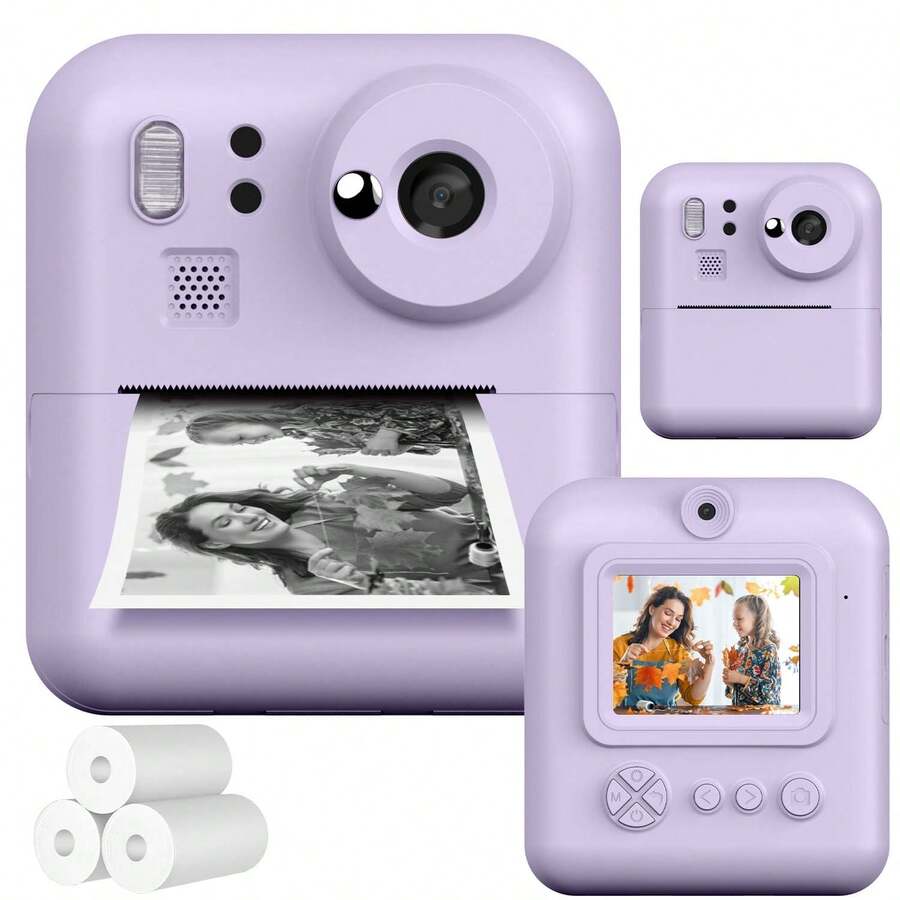 Máy ảnh in ảnh tức thời cho trẻ em, máy ảnh đồ chơi trẻ em, quay video độ phân giải cao 1080P, camera kép trước và sau, máy nghe nhạc, trò chơi vui nhộn, phù hợp cho bé trai, bé gái và thanh thiếu niên từ 6, 7, 8, 9 và 10 tuổi trở lên, quà sinh nhật phổ biến, quà Giáng sinh phổ biến, quà tặng lý tưởng cho năm học mới, quà kỷ niệm hoàn hảo.