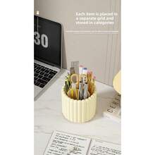 This Large-Capacity Rotating Pen Holder/Creative Desktop Organizer Is A Multi-Functional Makeup Brush Holder, Lipstick, And Eyeshadow Holder, Suitable For Students To Store Pens And For Families To Store Makeup Tools. - Rotating Pen Holder - View 3