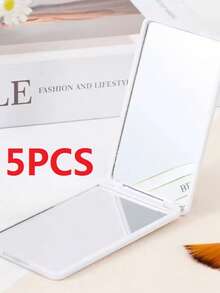 This Simple, Square, Portable Folding Makeup Mirror Features A Lightweight Flip-Top Design That Fits Easily Into A Small Bag For Touch-Ups Anytime. The Double-Sided High-Definition Mirror Clearly Reflects Your Entire Face. The Rounded Edges Are Gentle On Your Hands During Everyday Use. A Must-Have For Commuters, Business Travelers, And Students Living In Dormitories. - Multicolor - View 10