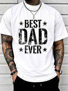 Men's Casual Short-Sleeved Crew Neck T-Shirt With Fun Printed Lettering And Designs. Relaxed Fit, High-Quality Fabric, Soft And Comfortable Feel, Excellent Breathability, Wicks Away Sweat Without Shrinking. Ideal For Men And Women, Perfect For Couples, With Matching Short- And Long-Sleeved Options-A Summer Essential. - 白色 - 查看 1
