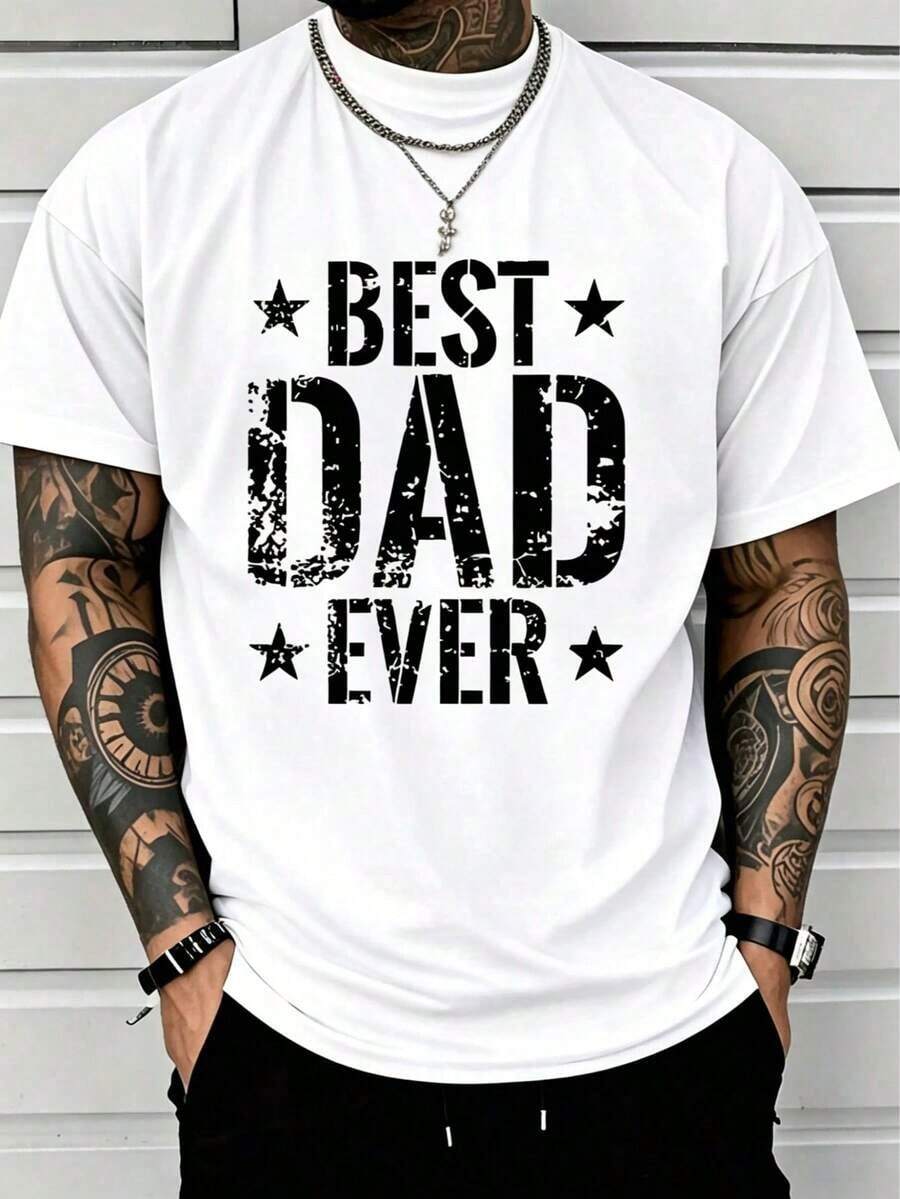 Men's Casual Short-Sleeved Crew Neck T-Shirt With Fun Printed Lettering And Designs. Relaxed Fit, High-Quality Fabric, Soft And Comfortable Feel, Excellent Breathability, Wicks Away Sweat Without Shrinking. Ideal For Men And Women, Perfect For Couples, With Matching Short- And Long-Sleeved Options-A Summer Essential. - 白色 - 查看 1