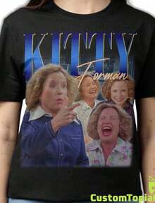 Women's Cotton T-Shirts KITTY FORMAN SHIRT, That '70s Show Funny Sitcom Rap Tee Fan Gift, Kitty Forman Vintage T-Shirt, Debr Y2k Women's Basic Blouses - 黑色 - 查看 7