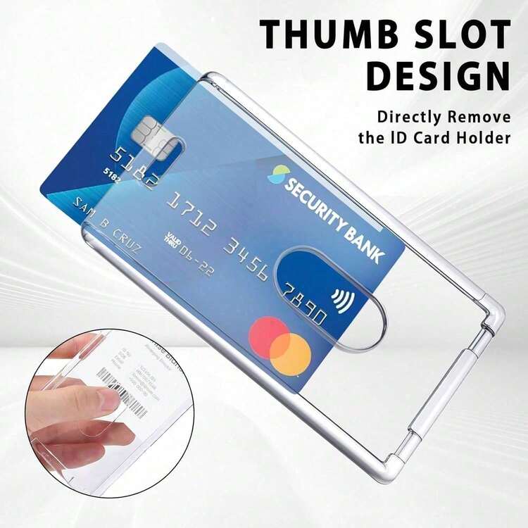 2 chiếc kẹp thẻ ID có thể thu gọn với móc cài, cuộn dây đeo thẻ chắc chắn với giá đỡ thẻ ID bằng acrylic dành cho công việc, văn phòng, giáo viên. - A - Xem 2