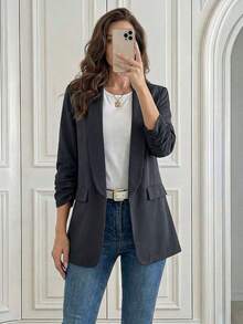 AYYSHEIN LUNE Blazer clásico para mujer, adecuado para el uso diario en otoño/invierno, informalAYY - Gris - Ver 7