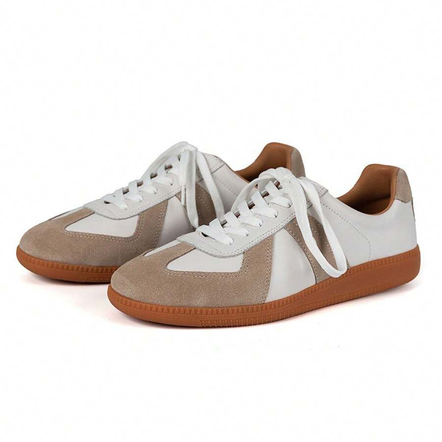 Zapatos casuales unisex, talla 36-45, zapatos casuales de mujer y zapatos deportivos de hombre, zapatos planos de suela blanda con cordones, zapatos cómodos y livianos de hombre para uso diario, de corte bajo,,,,,Zapatillas de entrenamiento alemanas, de cuero genuino, unisex, de caña baja, estilo casual, modelo nuevo de verano 2023, con punta redonda, disponibles para dropshipping. - Negro - Ver 1
