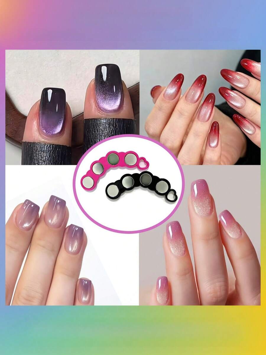 1 nam châm tạo hình mắt mèo mạnh mẽ mới, dụng cụ hút từ chuyên dụng tạo hiệu ứng mắt mèo gradient, dụng cụ tạo hình từ đa chức năng, dụng cụ hỗ trợ từ tính chuyên nghiệp đa năng cho tiệm nail. - Nhiều màu - Xem 1