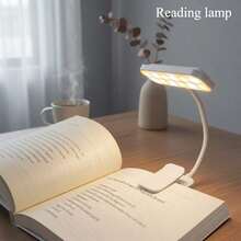 New Rechargeable LED Clamp Book Light, 360° Rotatable & Bendable, 3 Color Temperatures Dimmable, USB Charging Portable Reading Lamp, Bedroom Night Light - 夾書燈 - 查看 1
