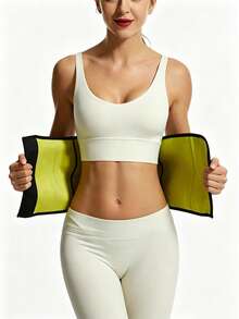 1pc,Women's Sports Sauna Sweat Belt Neoprene Slimming Belt Fitness Waist Trainer Tummy Control Belt - Multicolor - View 2