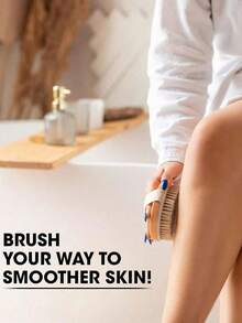 Non-Slip Soft Bristle Natural Plant Fiber Oval Bath Brush, Suitable For Dry Body Brushing And Wet Back Brushing, Deep Cleansing And Exfoliating, Fragrance-Free, Battery-Free - Round Brush - View 6