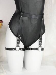 European And American Punk Style Leather Body Harness, Sexy Garter Belt, Adjustable Versatile Body Jewelry - A - View 5