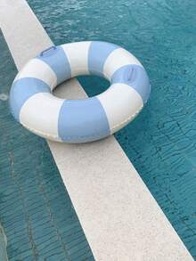 New Blue Handle Swim Ring, White & Blue Inflatable Swim Float, Suitable For Summer, Beach, Swimming Pool And Other Occasions, Inflatable Pool Float, Beach Essential, Pool Float - Swimming Ring - View 4
