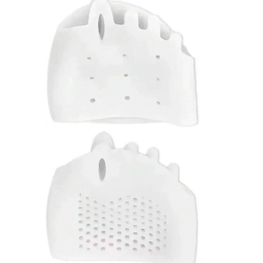 Protector de silicona para el antepié, unisex, transpirable, con diseño de panal que absorbe los impactos, antideslizante y anti-rozaduras, calcetín de silicona para tacones altos. - Blanco 1 par - Ver 1