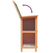 Petite maison pour animaux, cage, clapier pour lapin, 4 portes en bois - Marron - Voir 6